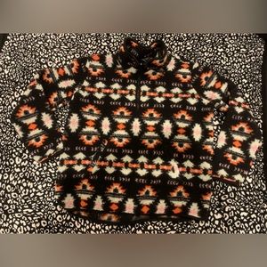Wrangler retro Aztec pattern pullover Sherpa coat. Quarter zip. Size large.